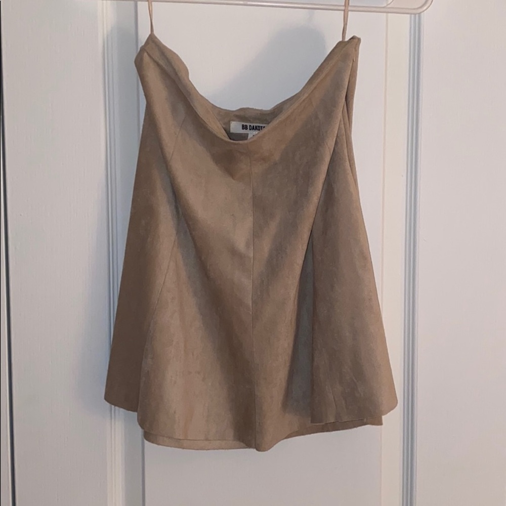 BB Dakota Tan Suede Skirt